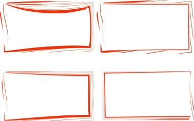 kırmızı soyut eğri çizgi sanat dikdörtgen çerçeve şekilleri