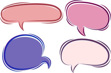 renkli soyut el çizimi konuşma baloncukları ayarlandı