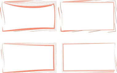 Açık mercan şeftali rengi soyut eğri çizgi sanat dikdörtgen çerçeve şekilleri