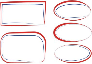 soyut kırmızı mavi çerçeve koleksiyonu