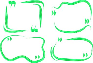 parlak yeşil renkli yaratıcı el çizimi alıntı çerçeveleri