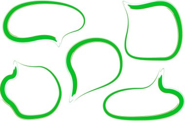 yaratıcı yeşil renkli soyut sanat çizgisi konuşma baloncukları seti