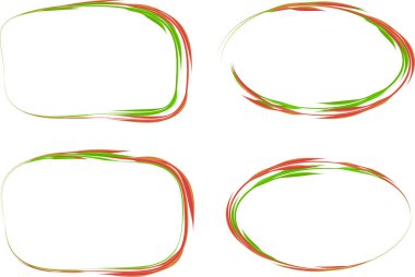 parlak yeşil soyut dekoratif çerçeve seti