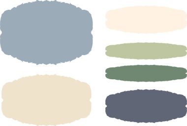 Pastel renkler soyut metin kutusu fırça darbeleri pankartlar ayarlandı