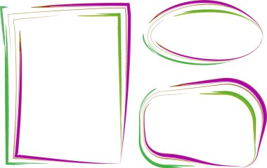 yeşil mor renkli soyut çizgi desenleri koleksiyon şekilleri