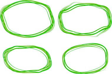 açık yeşil karalama çizim çemberleri seti