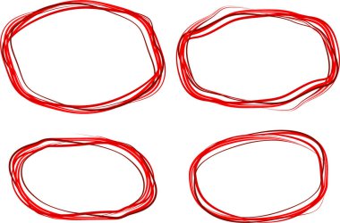 kırmızı renkli karalama çemberleri seti