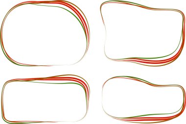 kırmızı yeşil soyut eğri sanat çizgileri çerçeve şekilleri