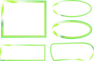 yeşil renkli geometrik soyut çerçeve koleksiyonu