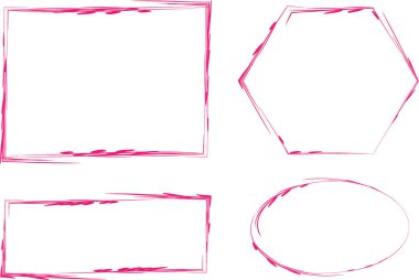 pembe renkli dekoratif geometrik soyut çerçeveler