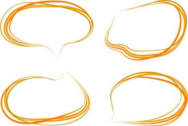 turuncu renkli soyut karalama konuşma baloncukları