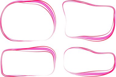 Pembe fuşya rengi soyut eğri çizgileri çerçeve şekilleri