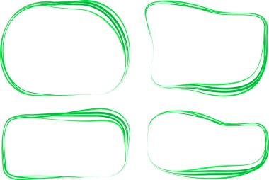 yeşil renkli soyut eğri sanat çizgileri şekiller