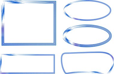 mavi renkli geometrik soyut çerçeve koleksiyonu