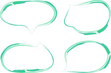 yeşil renk soyut dekoratif el çizimi konuşma baloncukları