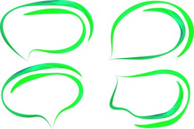 parlak yeşil renkli sanat anahatları konuşma baloncukları seti