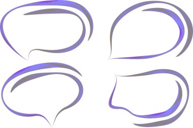 Pastel eflatun, gri, yaratıcı, renkli, ana hatlı konuşma baloncukları.