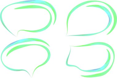 Açık mavi nane, yaratıcı renkli sanat anahatları konuşma baloncukları seti