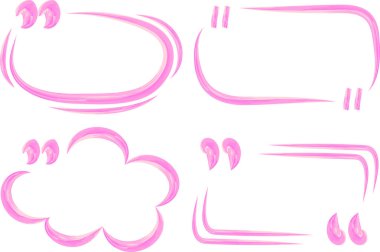 Pastel pembe renkli, kalın çizgili el çizimi soyut alıntı çerçeveleri belirlenmiş vektör