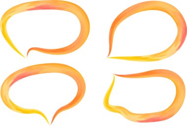 turuncu renkli, kalın sanat fırçası fırça anahatları konuşma baloncukları