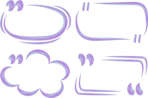 Pastel eflatun renkli, kalın, el çizimi soyut tırnak çerçeveleri belirlenmiş vektör