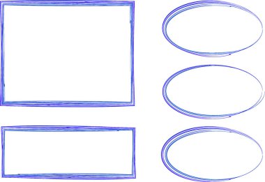 mavi renkli soyut çerçeveler çizgi sanat koleksiyonu şekilleri