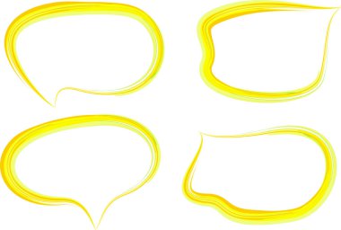 Sarı renkli, kalın sanat ana hatları konuşma baloncukları