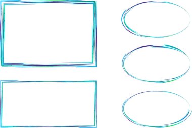 Açık mavi çizgili sanat taslak soyut çerçeveler