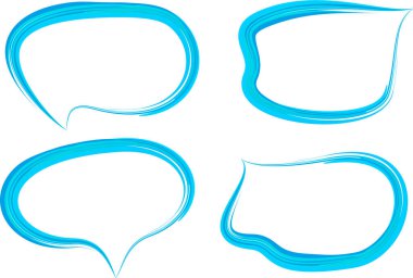 Açık mavi renkli, kalın sanat ana hatları konuşma baloncukları