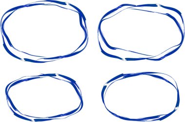 koyu mavi soyut sanat karalama çemberleri seti