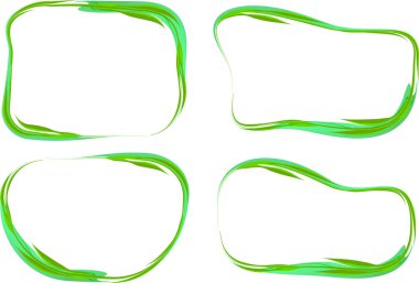 yeşil renkli dekoratif sanat çerçeveleri koleksiyon şekilleri