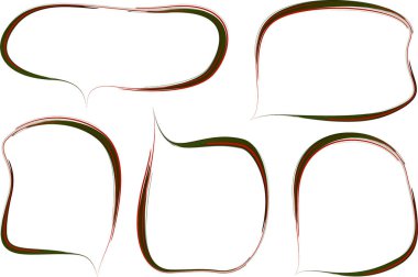 koyu yeşil kırmızı soyut sanat konuşma baloncukları seti