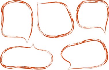 kırmızı beyaz renkli sanat desenli konuşma baloncukları ayarlandı