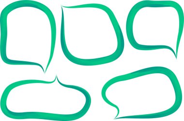 yeşil renkli, kalın ana hatlı konuşma baloncukları ayarlandı