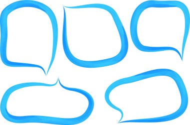 Açık mavi renkli, kalın ana hatlı konuşma baloncukları ayarlandı