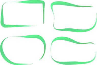 yeşil boyalı eğri geometrik çerçeve şekilleri