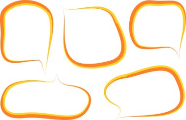 turuncu sarı renkli, kalın sanat ana hatları konuşma baloncukları.