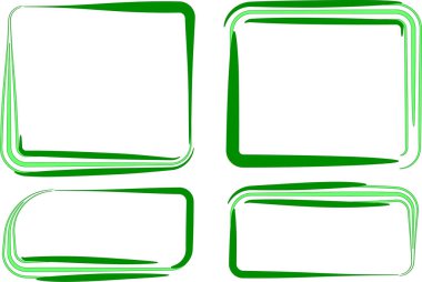 soyut yeşil renkli çizgi sanat geometrik şekiller kenarlar ayarlandı