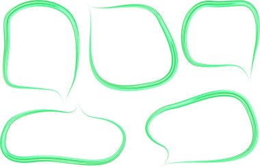 Açık yeşil renkli sanat çizgisi konuşma baloncukları ayarlandı