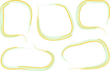 yeşil turuncu renkli soyut ana hatlı konuşma baloncukları koleksiyonu