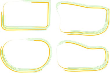 yeşil turuncu çizgiler, çerçeve şekilleri ayarlandı