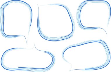 mavi renkli soyut ana hatlı konuşma baloncukları koleksiyonu