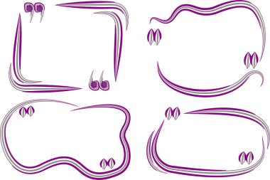 mor renkli soyut çizgiler şablon farklı alıntı çerçeveleri