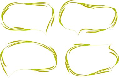 yeşil renkli dekoratif ana hatlı konuşma baloncukları ayarlandı