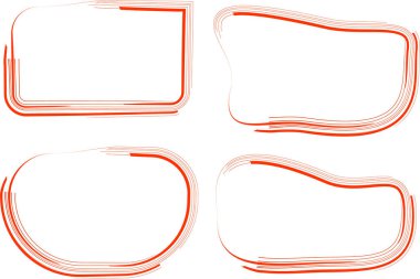 kırmızı soyut vuruş çizgileri şekiller ayarlandı