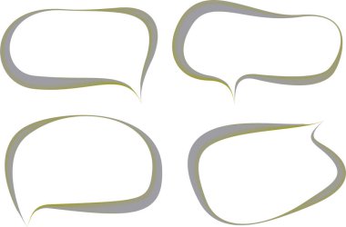 Pastel gri yeşil dekoratif kalın ana hatlı konuşma baloncukları.