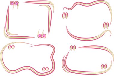 Pastel pembe renkli soyut çizgiler farklı tırnak içinde