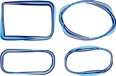 mavi renkli soyut karalama el çizilmiş daireler