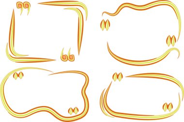 turuncu sarı renkli soyut çizgiler desen farklı alıntı çerçeveleri