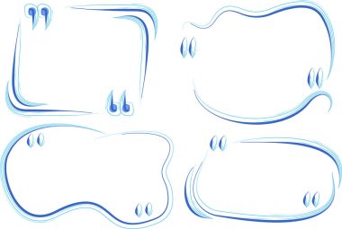 mavi renkli soyut çizgi çizimi alıntı çerçeveleri ayarlandı